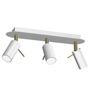 Lustra cu 3 spoturi mini GU10 directionabile design modern PRESTON GOLD alb, auriu