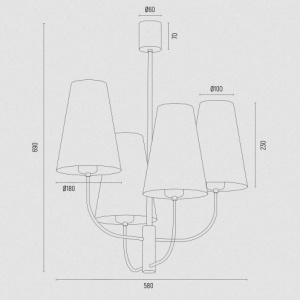 Lustra cu 4 brate design modern Safiano alb, negru 124742 universul-luminii.ro