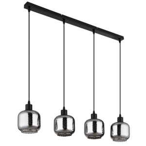 Lustra cu 4 pendule sticla fumurie XIA pentru bucatarie