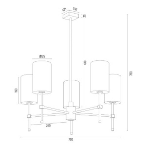 Lustra cu 5 brate eleganta ABRUZZO verde 115792 universul-luminii.ro