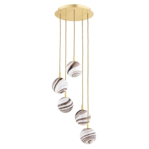 Lustra cu 5 pendule design minimalist Aruba