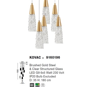 Lustra cu 5 pendule design modern KOVAC 74982 universul-luminii.ro