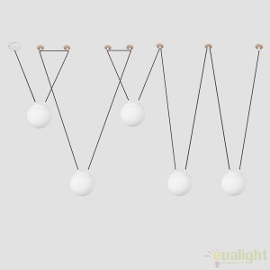 Lustra cu 5 pendule design modern MINE SPACE White 28375-5L 48202 universul-luminii.ro