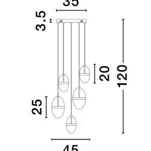 Lustra cu 5 pendule LED design modern Egna 147982 universul-luminii.ro