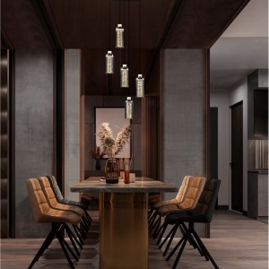 Lustra cu 5 pendule LED design modern LUNE 232322 universul-luminii.ro