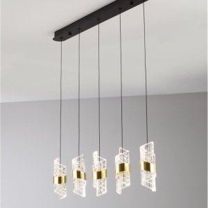 Lustra cu 5 pendule LED design modern Seneca 228382 universul-luminii.ro