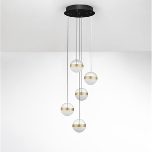 Lustra cu 5 Pendule LED stil modern ALAZ - Img 3