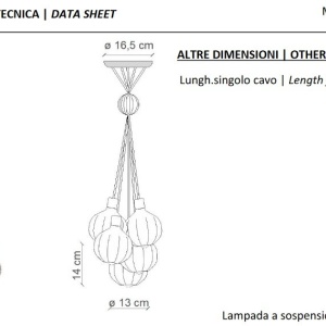 Lustra cu 6 pendule design italian realizat manual din ceramica si sticla AFOXÉ Mix 125952 universul-luminii.ro