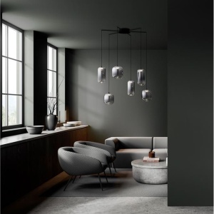Lustra cu 6 pendule LED design modern AELIA 232512 universul-luminii.ro