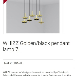 Lustra cu 7 Pendule design modern WHIZZ auriu/negru 91872 universul-luminii.ro