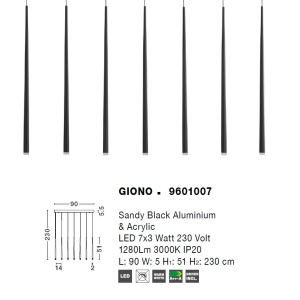 Lustra cu 7 pendule LED design modern Giono NVL-9601007 75622 universul-luminii.ro