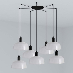 Lustra cu 7 pendule metal TATAWIN M alb