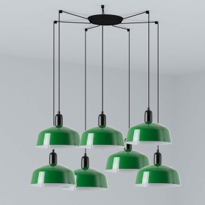 Lustra cu 7 pendule metal TATAWIN M verde