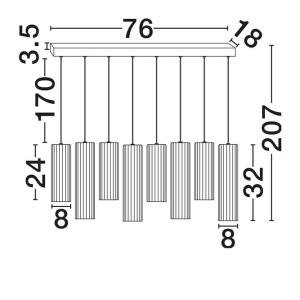 Lustra cu 8 pendule LED BRIELLE - Img 6