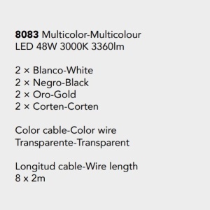 Lustra cu 8 pendule LED design modern minimalist CALA multicolor - Img 3