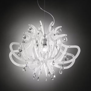 Lustra cu cristale Scholer design unicat realizata manual Lillibet M alb 122732 universul-luminii.ro