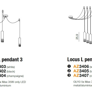 Lustra cu pendule design modern Locus 3 champaigne ZZ AZ3404 80422 universul-luminii.ro
