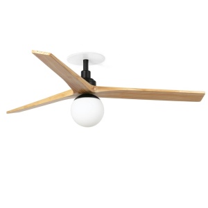 Lustra cu Ventilator incastrat tavan cu telecomanda KLIM M 125cm, negru/ pin