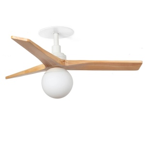 Lustra cu Ventilator incastrat tavan cu telecomanda KLIM S 92,5cm, alb/ pin