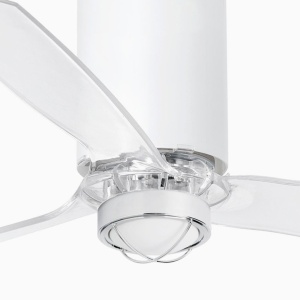 Lustra cu Ventilator si telecomanda MINI TUBE M LED alb mat/transparent 124522 universul-luminii.ro