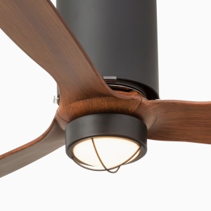 Lustra cu Ventilator si telecomanda MINI TUBE M LED negru mat/maro 124712 universul-luminii.ro