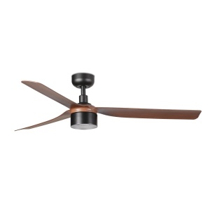 Lustra cu Ventilator si telecomanda PUNT TEK M negru/nuc 3000K