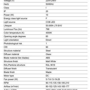 Lustra cu Ventilator tavan si telecomanda PUNT TUB M TEK alb/artar 4000K - Img 3