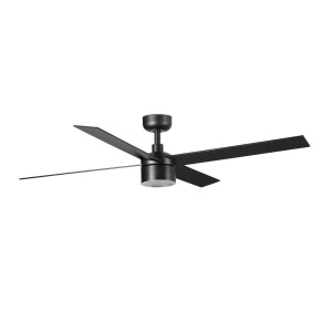 Lustra cu Ventilator tavan si telecomanda RUDDER 4 L negru/nuc 2700K