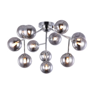 Lustra deosebita cu 12 de surse de lumina Dallas, crom/ fumuriu MYMOD545PL-12CH