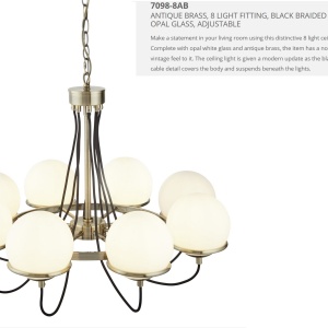Lustra deosebita design vintage 75cm Sphere 8L 7098-8AB SRT 73592 universul-luminii.ro