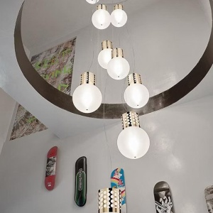 Lustra design Glam Retro realizata manual Atmosfera Gold - Img 7