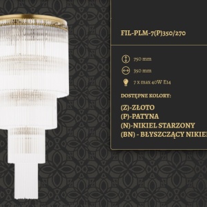 Lustra design LUX diametru 35cm din alama decorata cu sticla Filago 88002 universul-luminii.ro