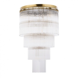Lustra design LUX diametru 45cm din alama decorata cu sticla Filago
