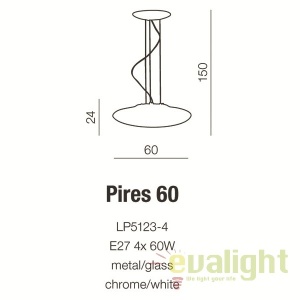 Lustra design modern 60cm Pires 183512 universul-luminii.ro