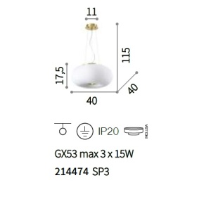 Lustra design modern Arizona SP3, 40cm 214474 71812 universul-luminii.ro