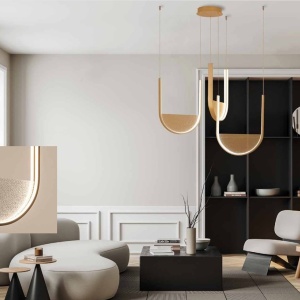 Lustra design modern LED DECO auriu/ sampanie - Img 2