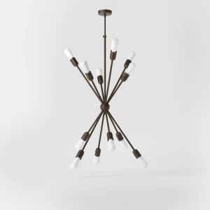 Lustra din alama cu 12 surse de lumina Sputnik - Img 2