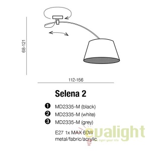 Lustra directionabila design modern SELENA 2 GR 184012 universul-luminii.ro