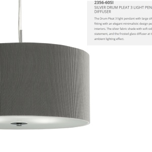 Lustra eleganta design clasic Drum Pleat argintiu 2356-60SI SRT 74422 universul-luminii.ro