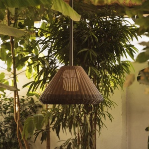 Lustra exterior IP54 din ratan sintetic maro SAIGON OUT W70 M
