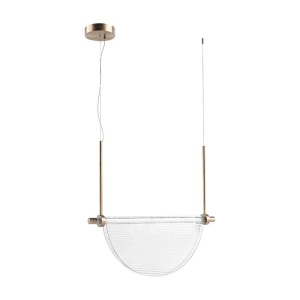 Lustra LED 13W metal alama periata, sticla transparenta VERSA