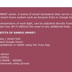 Lustra LED aplicata controlata wireless prin smartphone Rando Smart neagra - Img 3