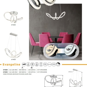 Lustra LED aplicata cu telecomanda EVANGELINE - Img 10