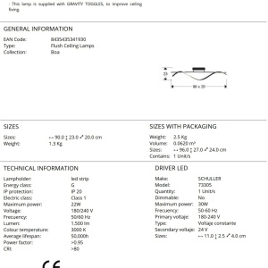 Lustra LED aplicata design modern Boa 239292 universul-luminii.ro