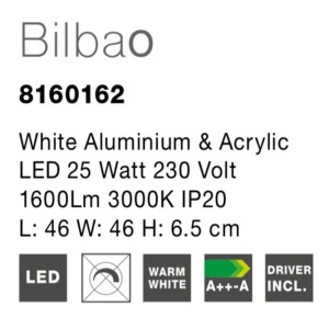 Lustra LED aplicata design modern geometric BILBAO 25W alba NVL-8160162 - Img 4