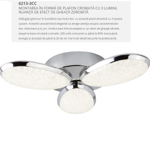 Lustra LED aplicata design modern Lori 24W 6213-3CC SRT 73092 universul-luminii.ro