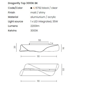 Lustra LED aplicata design modern MANTA - Img 2