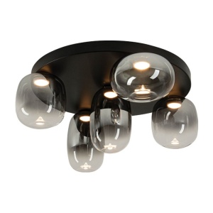Lustra LED aplicta design decorativ VITRO negru/gri fumuriu - Img 3