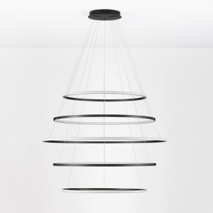 Lustra LED CCT, Design Circular, 120cm, Negru, Maelo NVL-9130643 247782 universul-luminii.ro