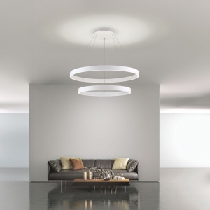Lustra LED circulara cu 2 inele KOLK personalizabil alb, auriu sau negru